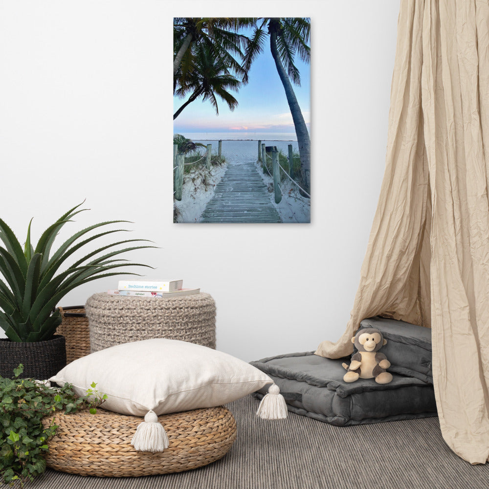 Walkway to Smathers Beach in Key West Wall Canvas Art - Florida Keys Ventures